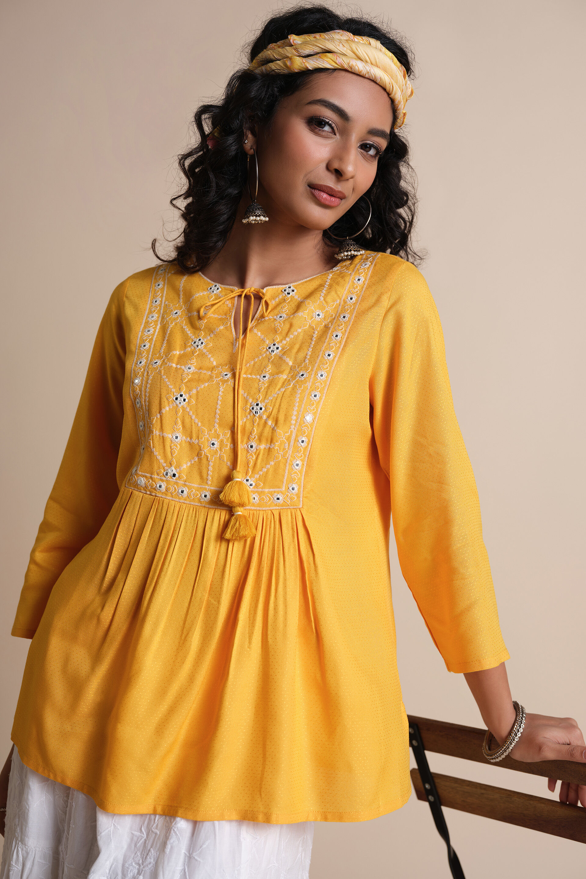 Asiya Top, Mustard, image 2